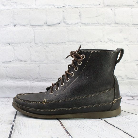 L.L. Bean Other - LL Bean Black Leather Lace-up Moc Toe Chukka Boots Size 7.5 M